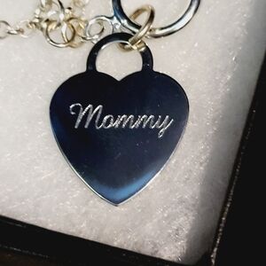 Pandora Black Heart Charm Bracelet Tag Pendant